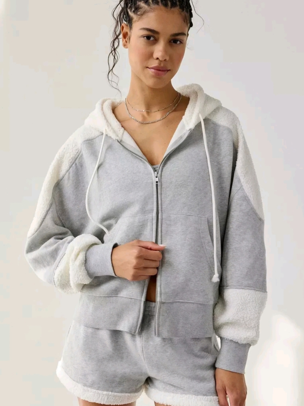 NWOT! Out From Under Snow Days Oversized Fleece Full Zip Hoodie Sweatshirt